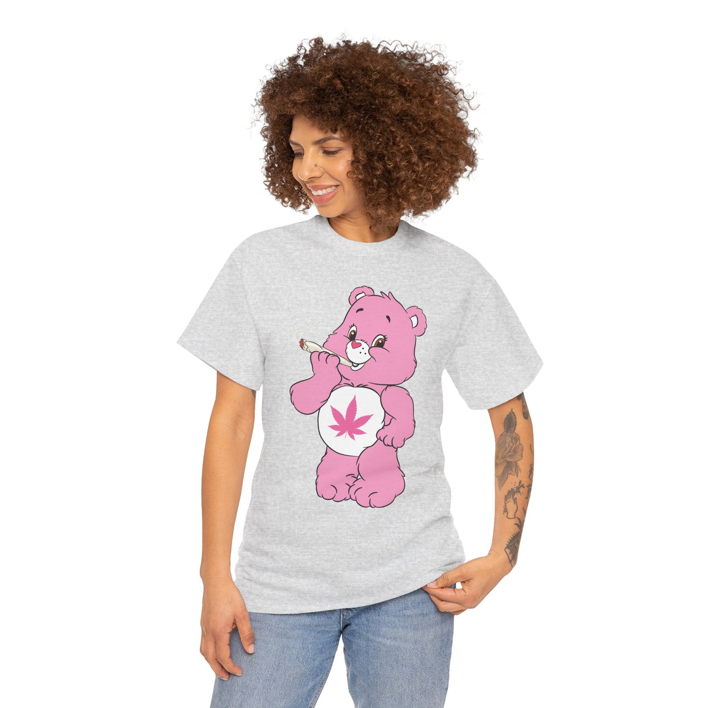 Pink 420 Bear T‑Shirt — Cute Stoner Graphic Tee