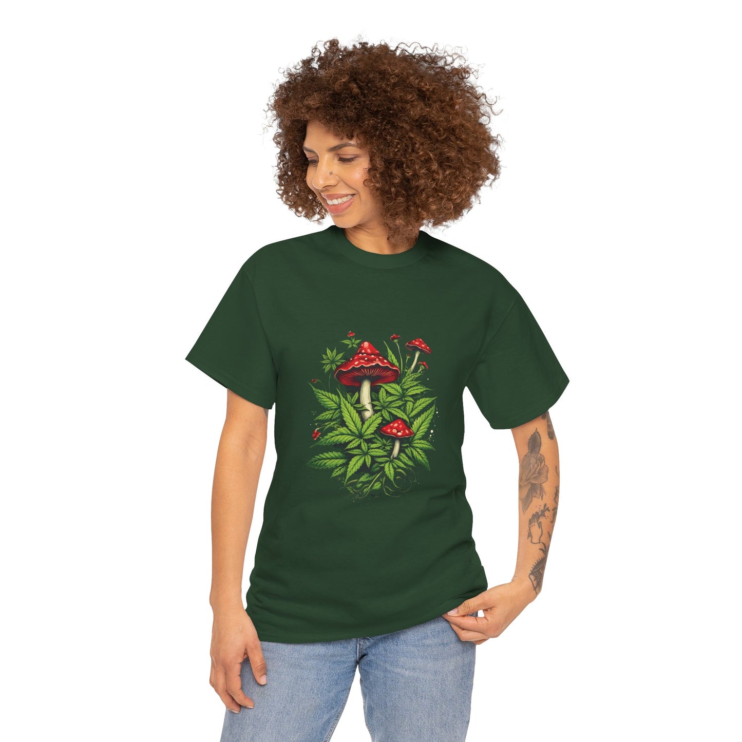 Mushroom Garden T-Shirt — Red Toadstool Botanical Tee