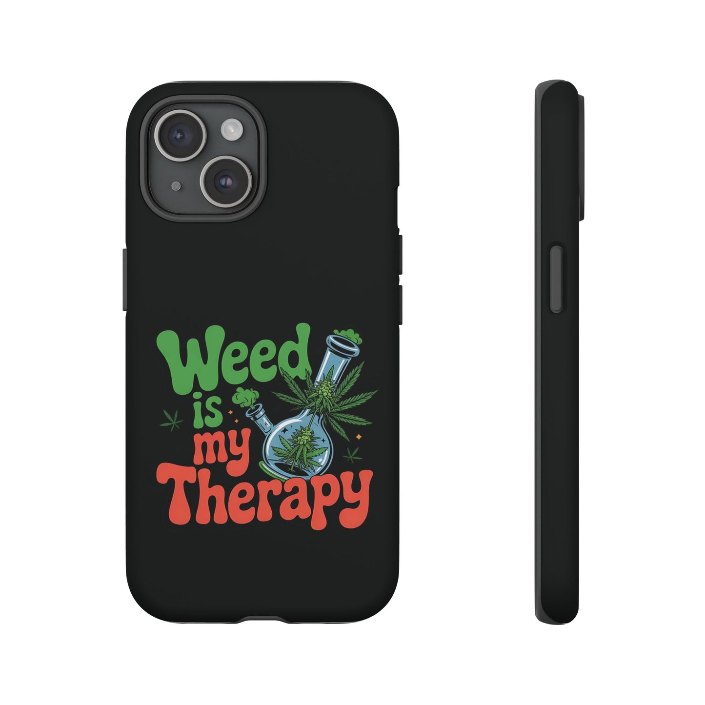 Phone Case — "Weed Is My Therapy" Retro Cannabis Design