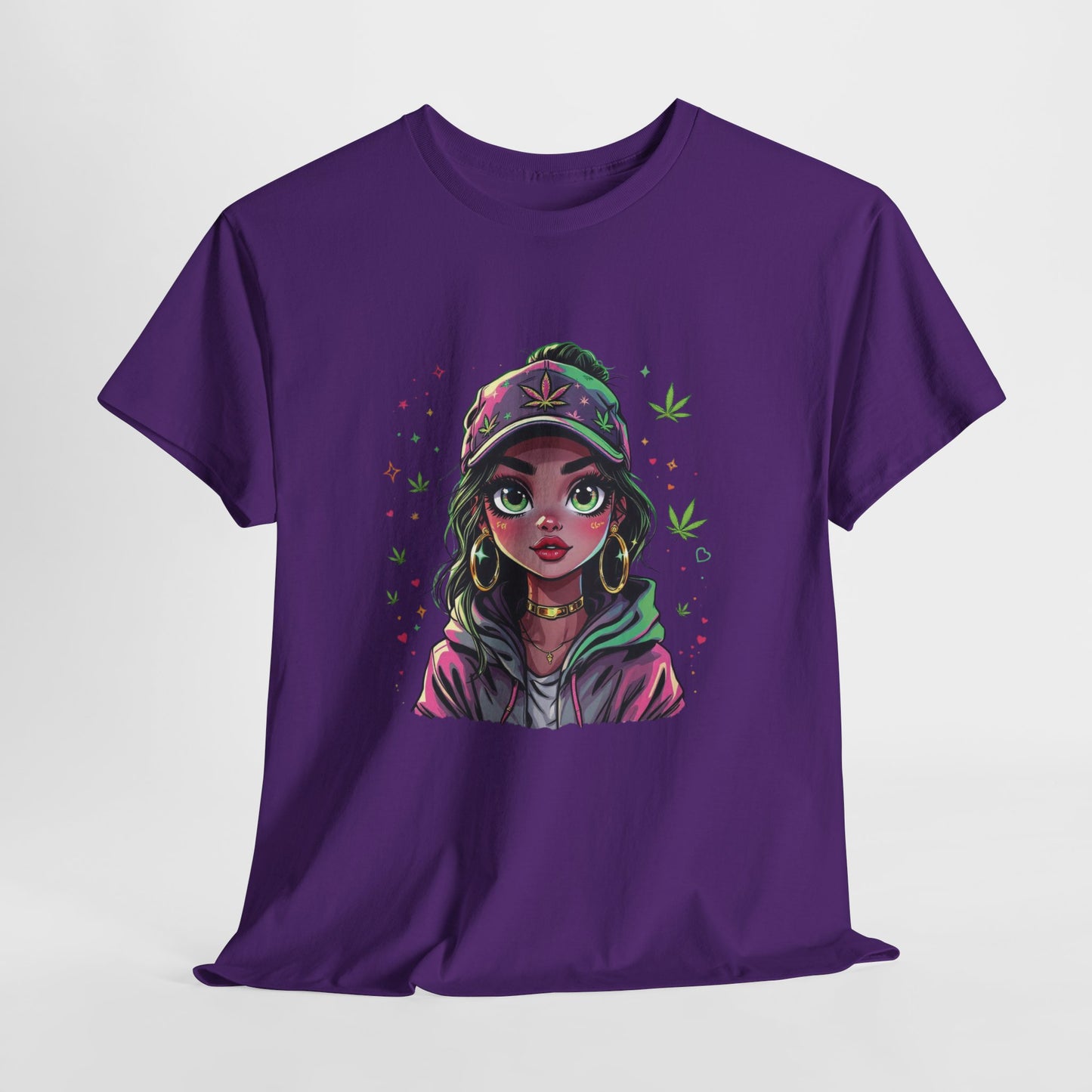 Weed Girl Graphic Tee — Cute Stoned Girl Illustration T-Shirt