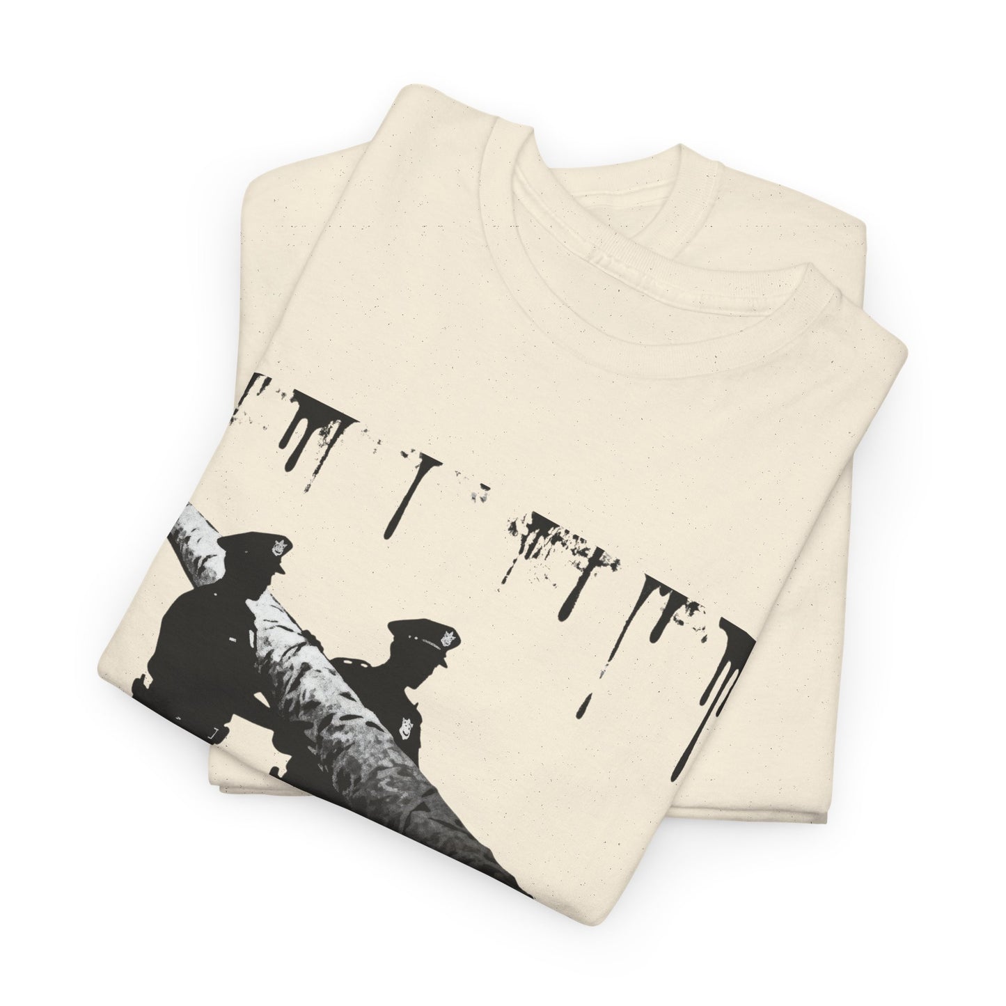 Graphic Tee — Police Carrying a Giant Burning Cigar Street Art Design