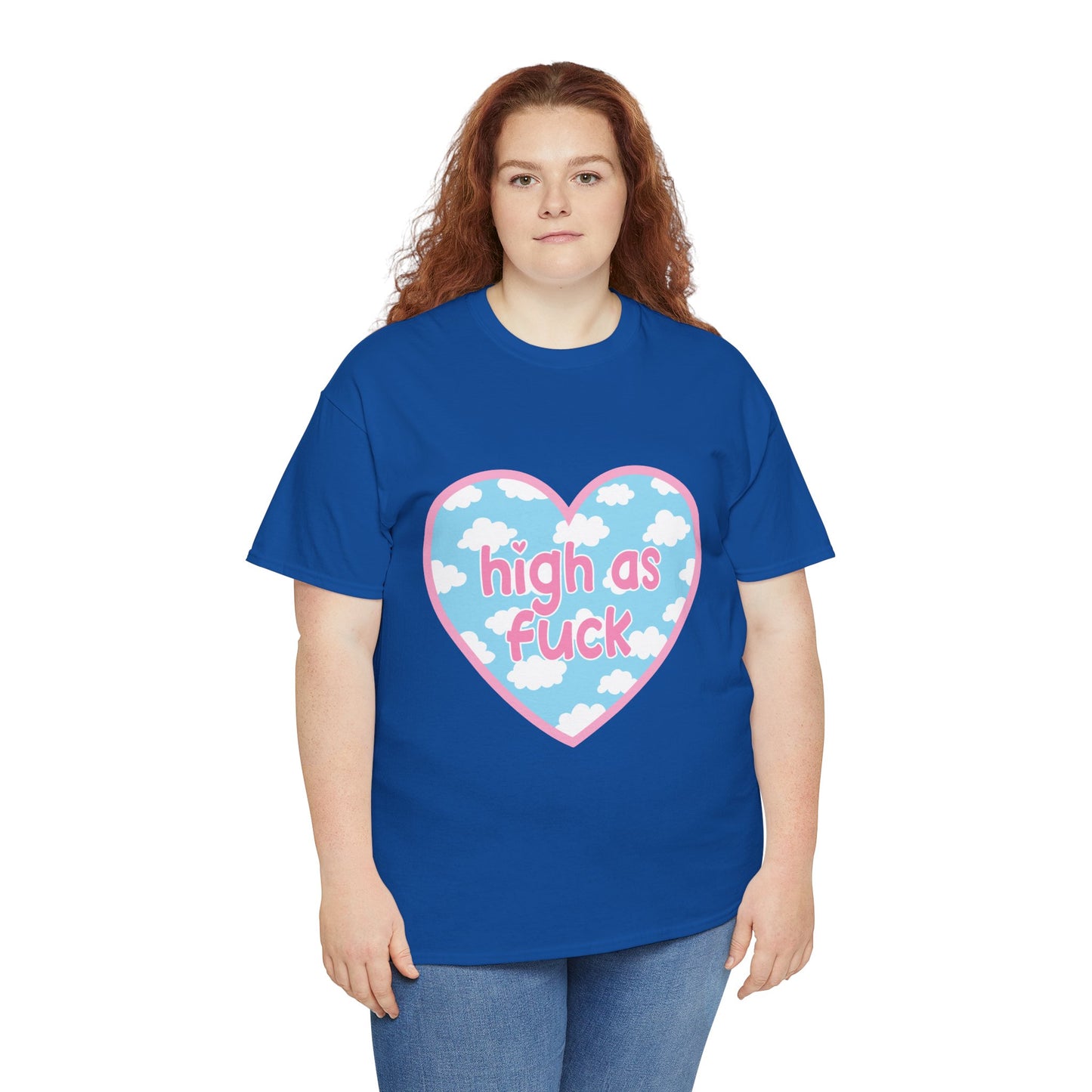 High as F*** Heart Tee — Cute Pastel Cloud Graphic T-Shirt