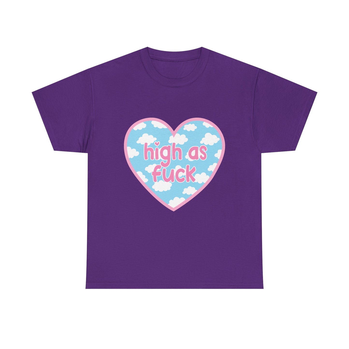 High as F*** Heart Tee — Cute Pastel Cloud Graphic T-Shirt