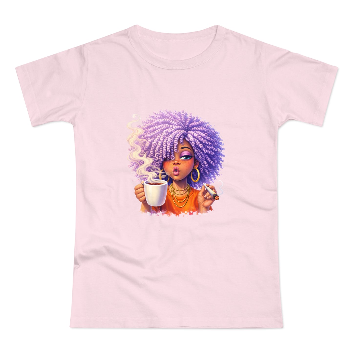 Women's T-Shirt — Afro Puff Coffee Girl Graphic Tee