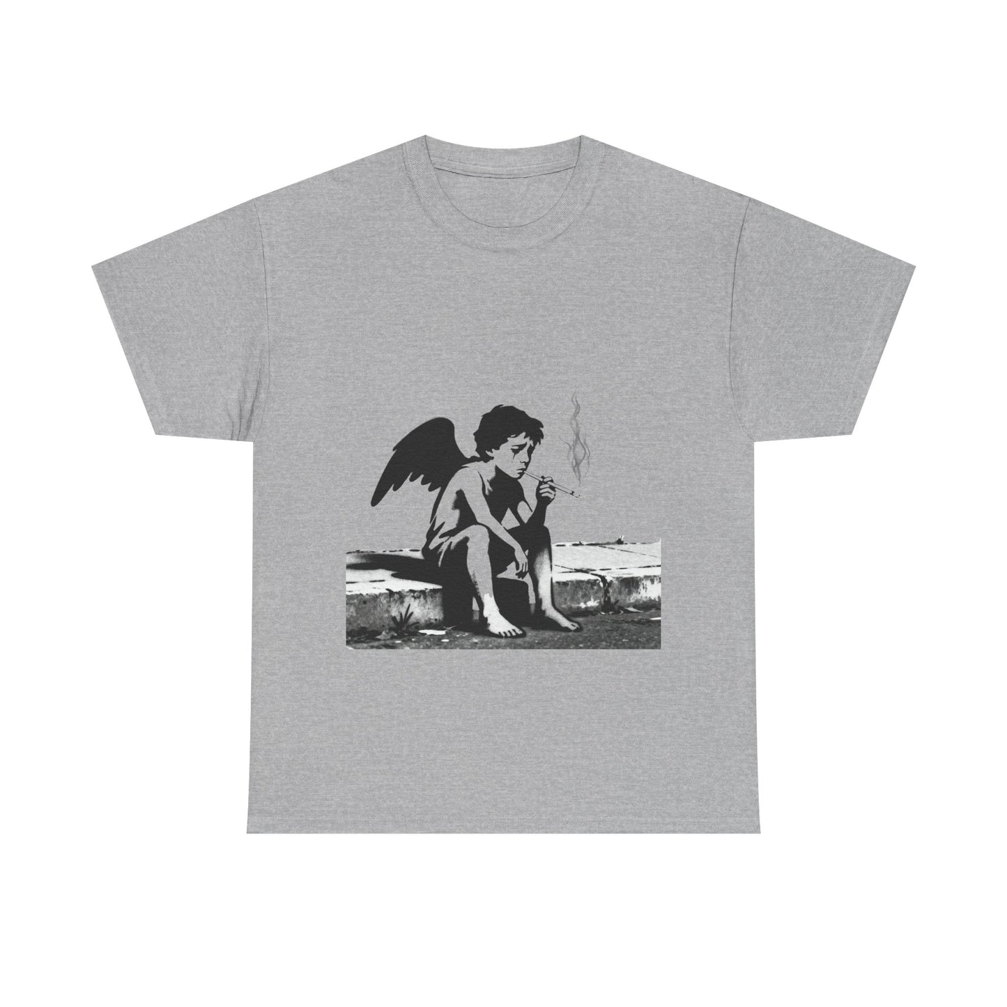 Angel Smoking Graphic Tee — Vintage Cherub Streetwear T-Shirt