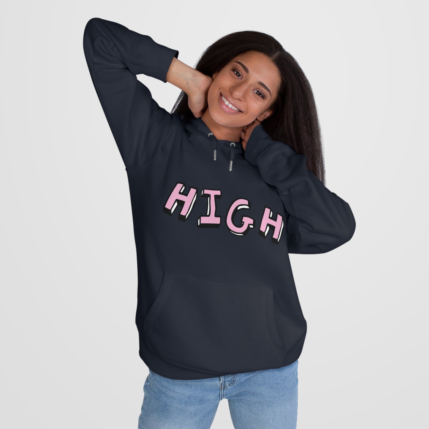 420 Hoodie — "HIGH" Front & "It's 4:20 Baby" Back Graphic Pullover