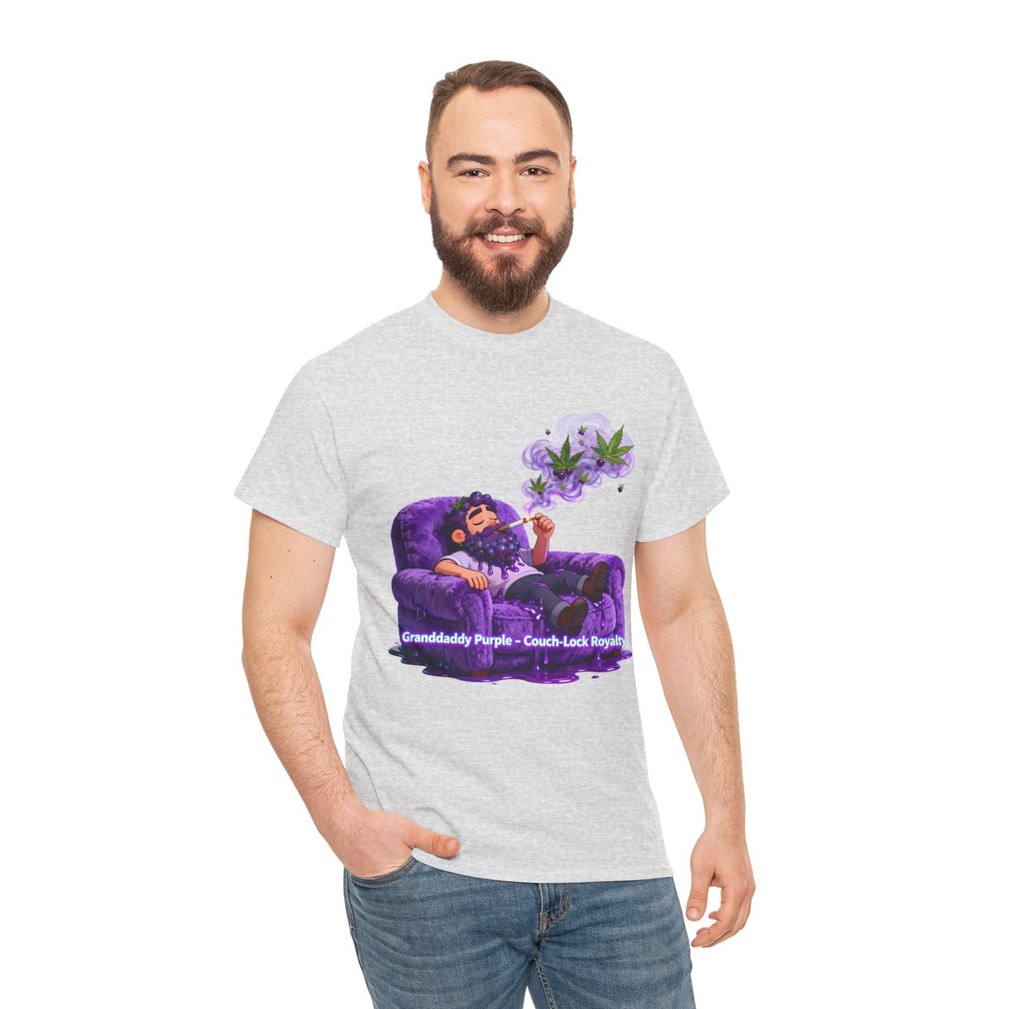 Couchlock Purple T‑Shirt — 'Couchlock Purple • Couch Back Slayin'' Relaxed Weed Vibe Tee