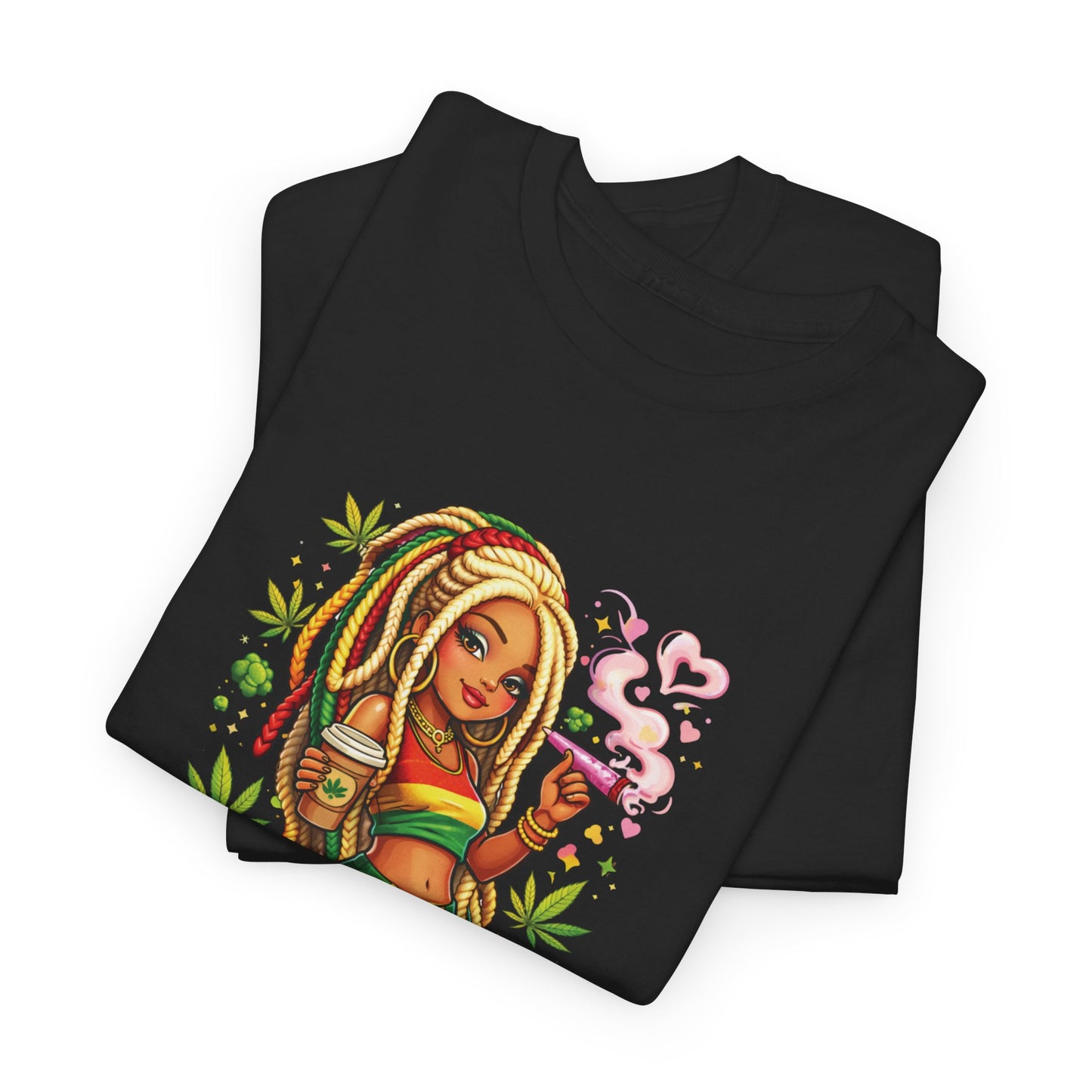 T-Shirt — "Coffee & Weed Is All I Need" Rasta Vibe Graphic Tee