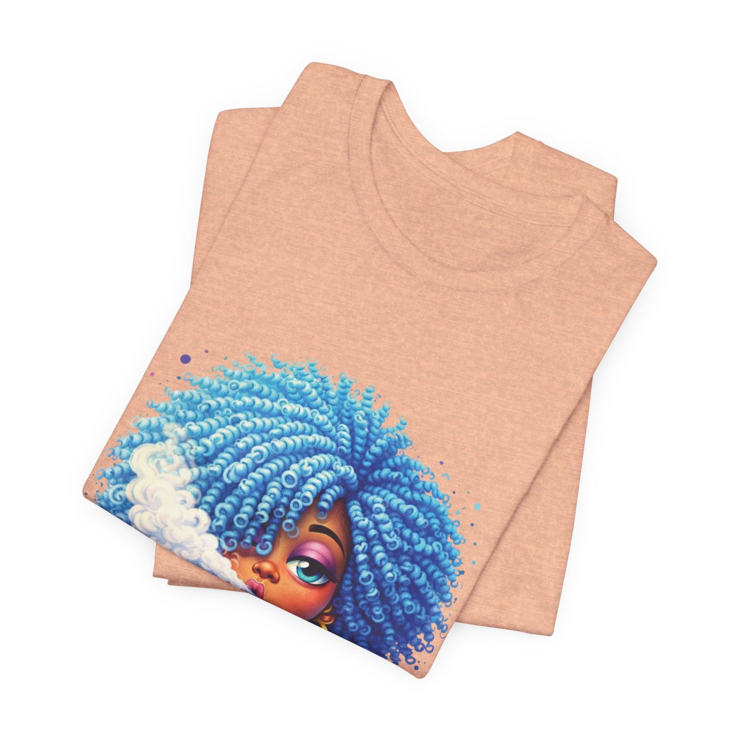 Afro Puff Vibes T-Shirt — Cool Blue Hair Graphic Tee