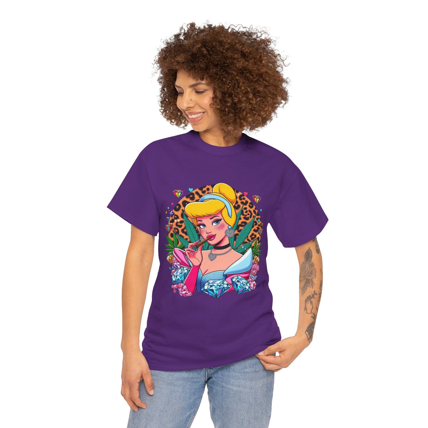 Cinderella Retro Pinup Tee — "Look Like Barbie, Smoke Like Marley" Graphic T‑Shirt