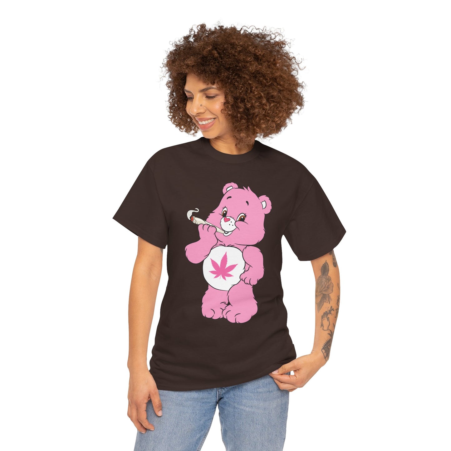 Pink 420 Bear T‑Shirt — Cute Stoner Graphic Tee