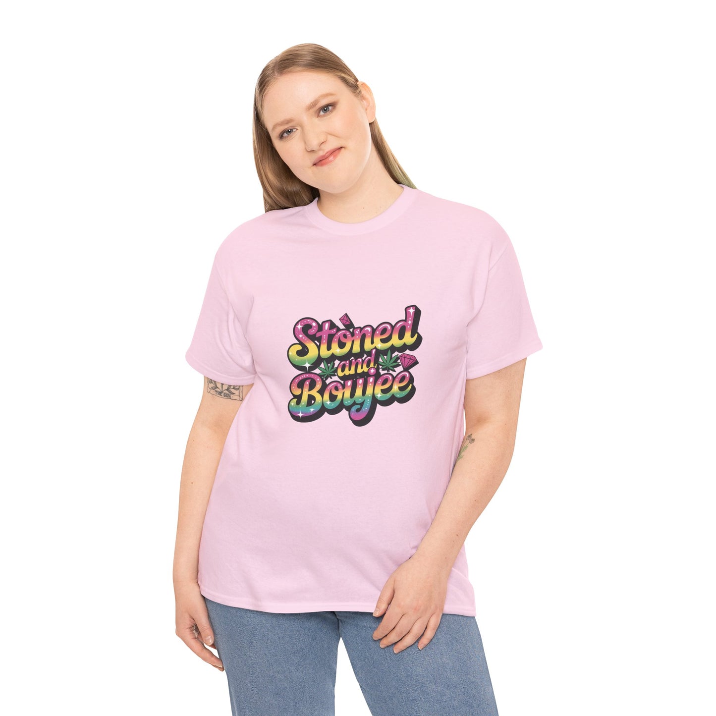 T-Shirt — "Stoned and Boujee" Colorful Retro Graphic Tee
