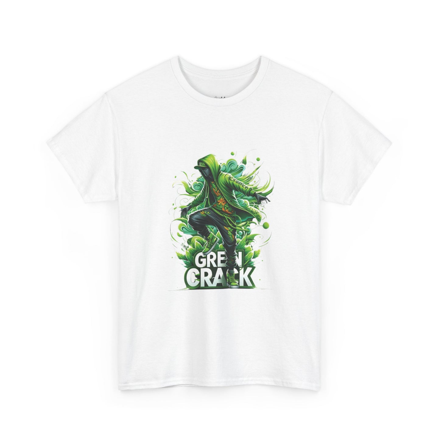 Green Crack Skateboarder T-Shirt — Urban Skate Tee with 'GREEN CRACK' Graphic