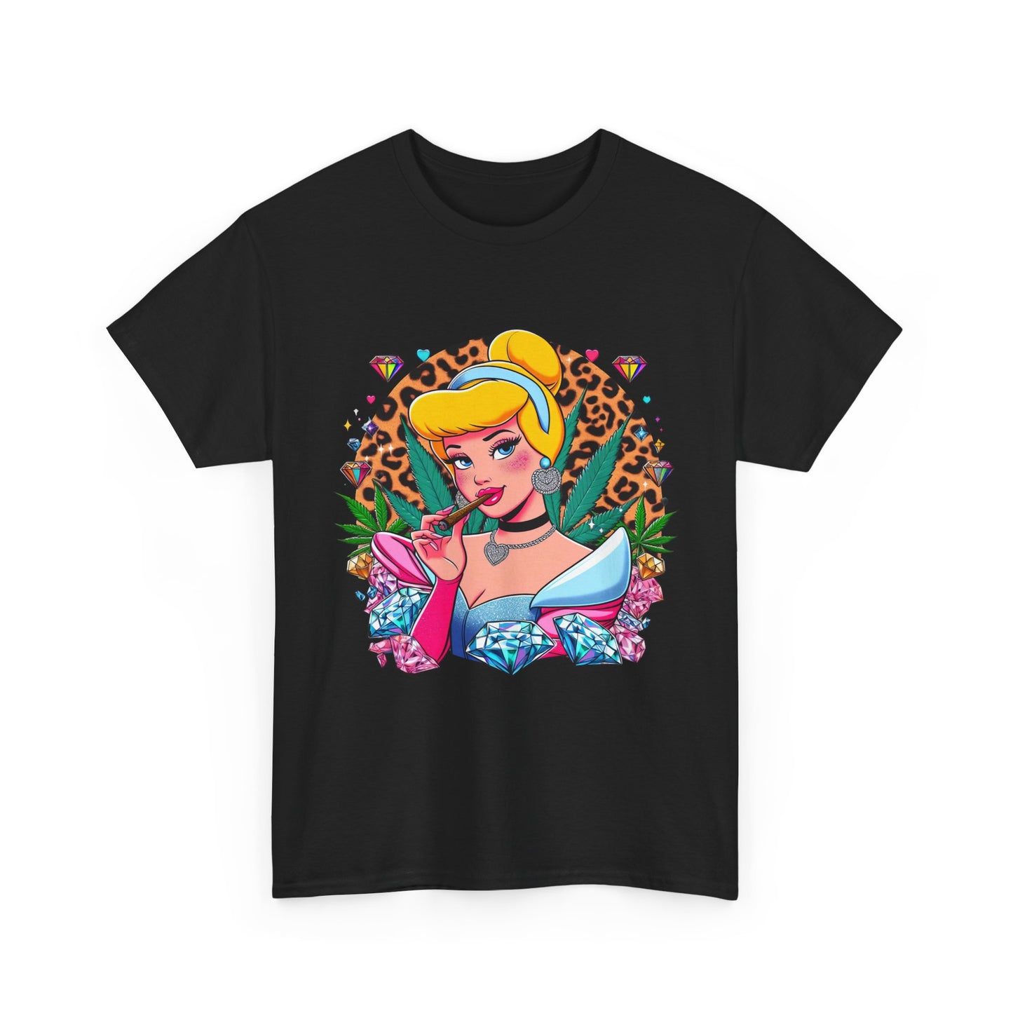 Cinderella Retro Pinup Tee — "Look Like Barbie, Smoke Like Marley" Graphic T‑Shirt