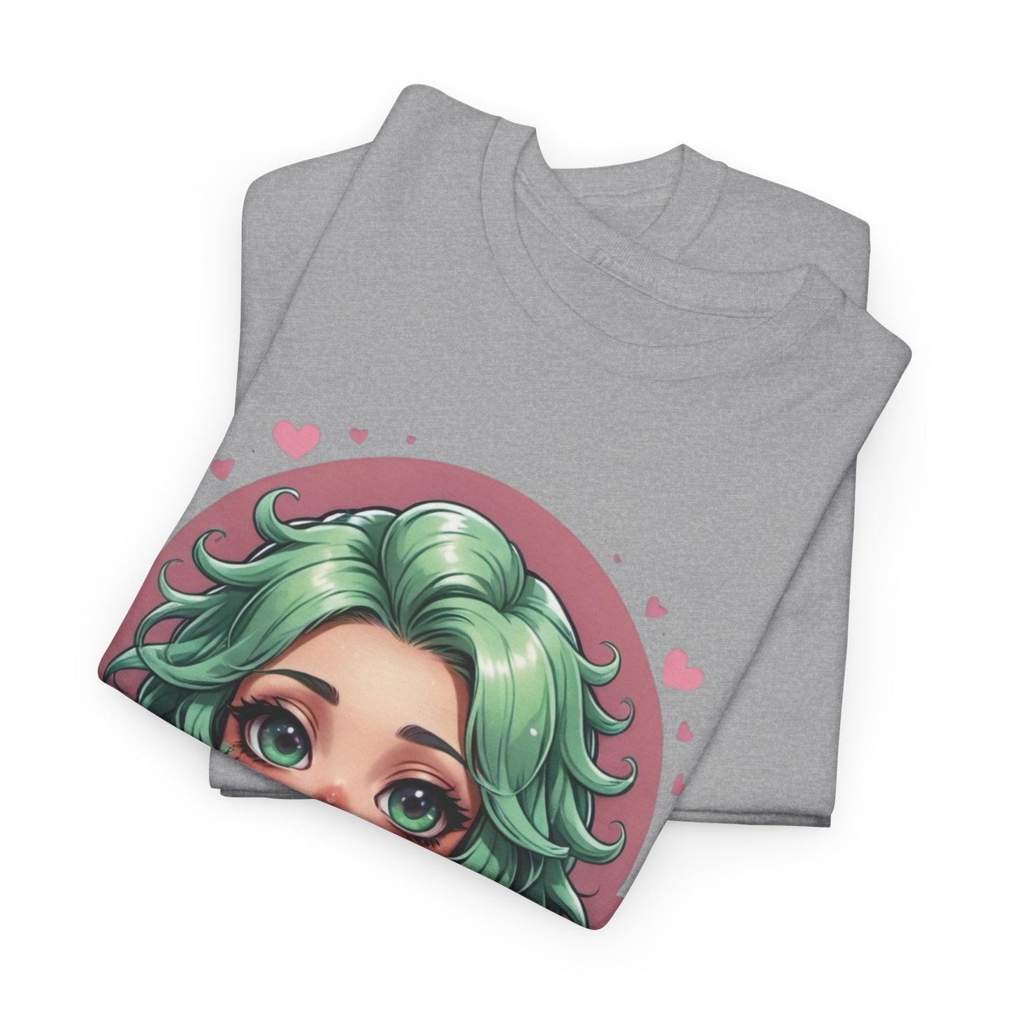 Plant Girl Cute Tee — Green Hair Anime Girl Graphic T-Shirt