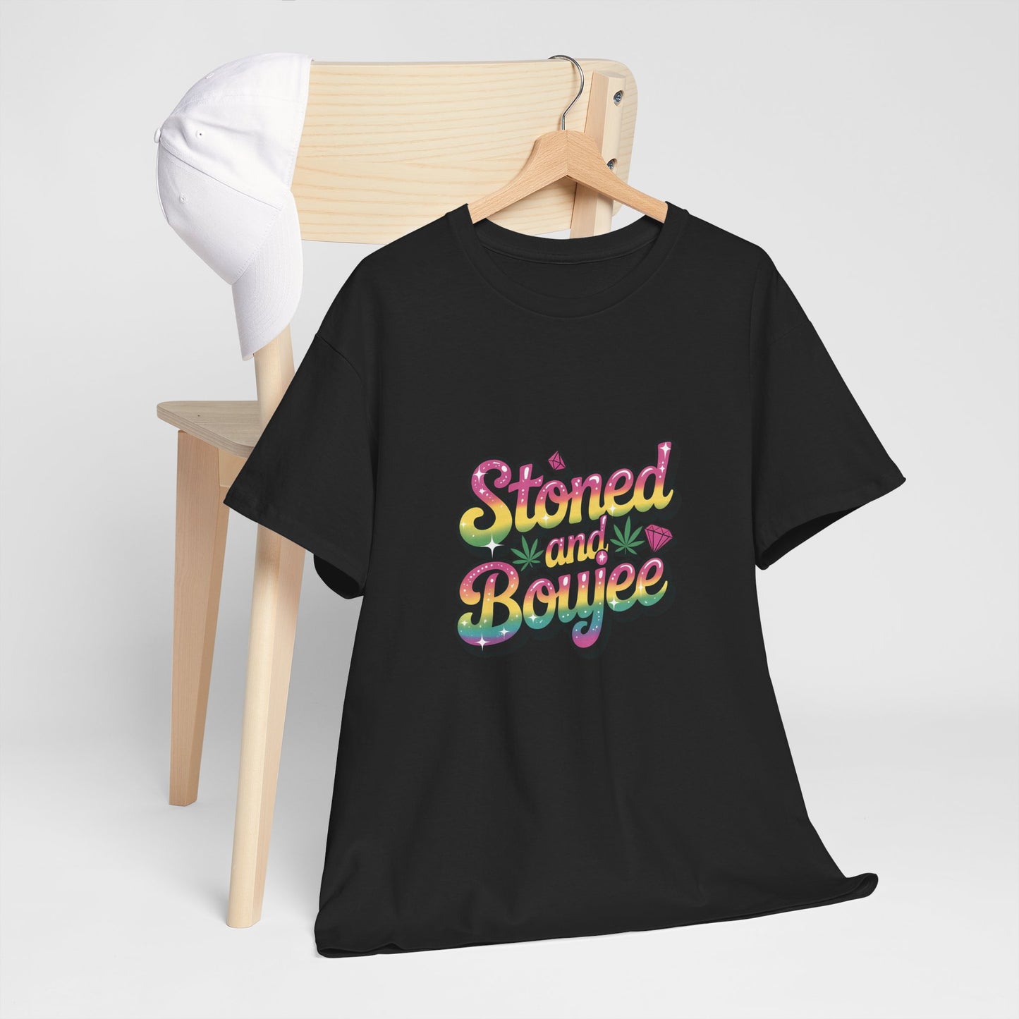 T-Shirt — "Stoned and Boujee" Colorful Retro Graphic Tee