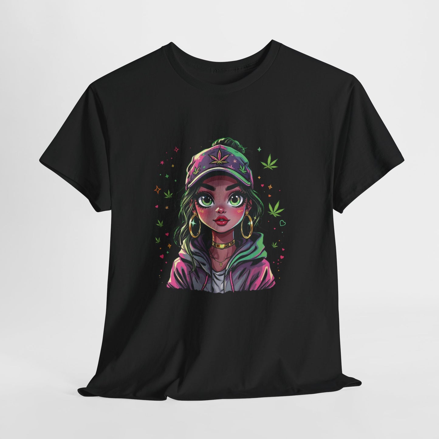 Weed Girl Graphic Tee — Cute Stoned Girl Illustration T-Shirt
