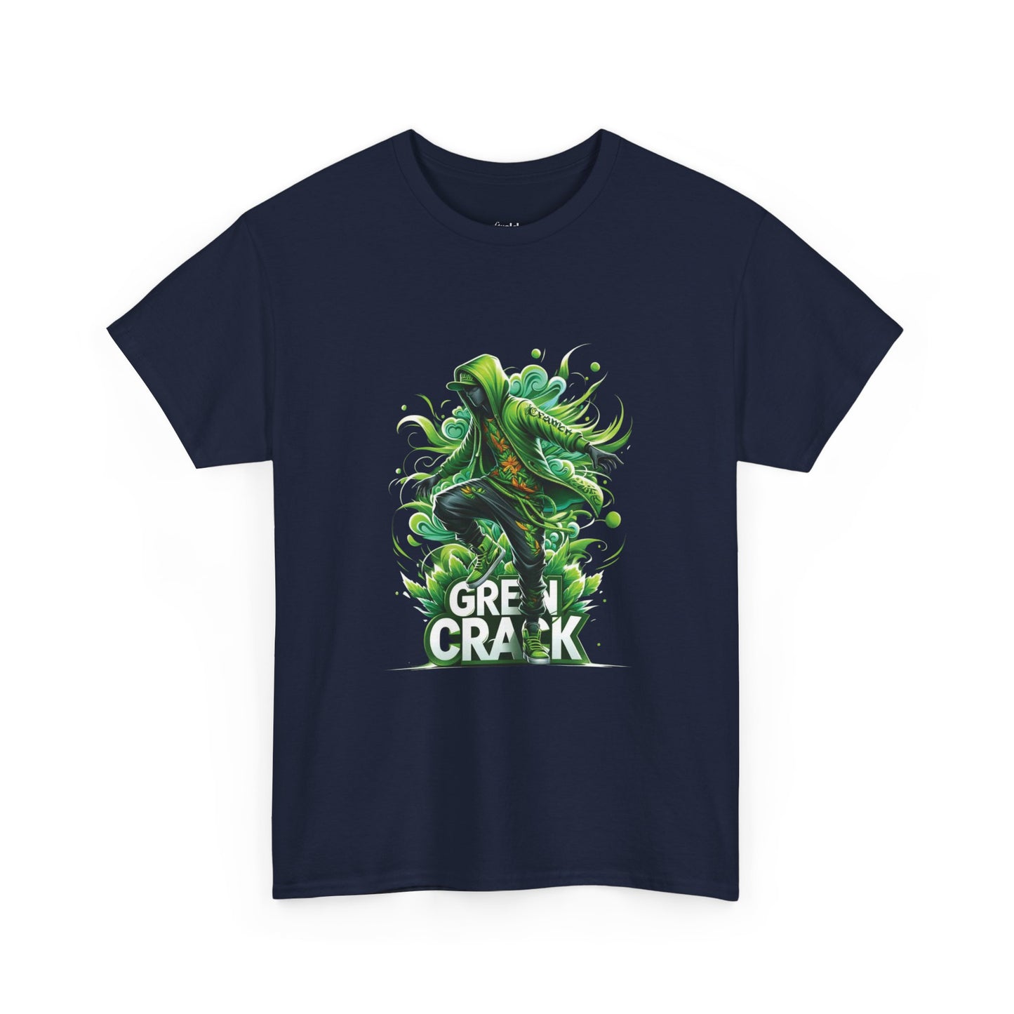 Green Crack Skateboarder T-Shirt — Urban Skate Tee with 'GREEN CRACK' Graphic
