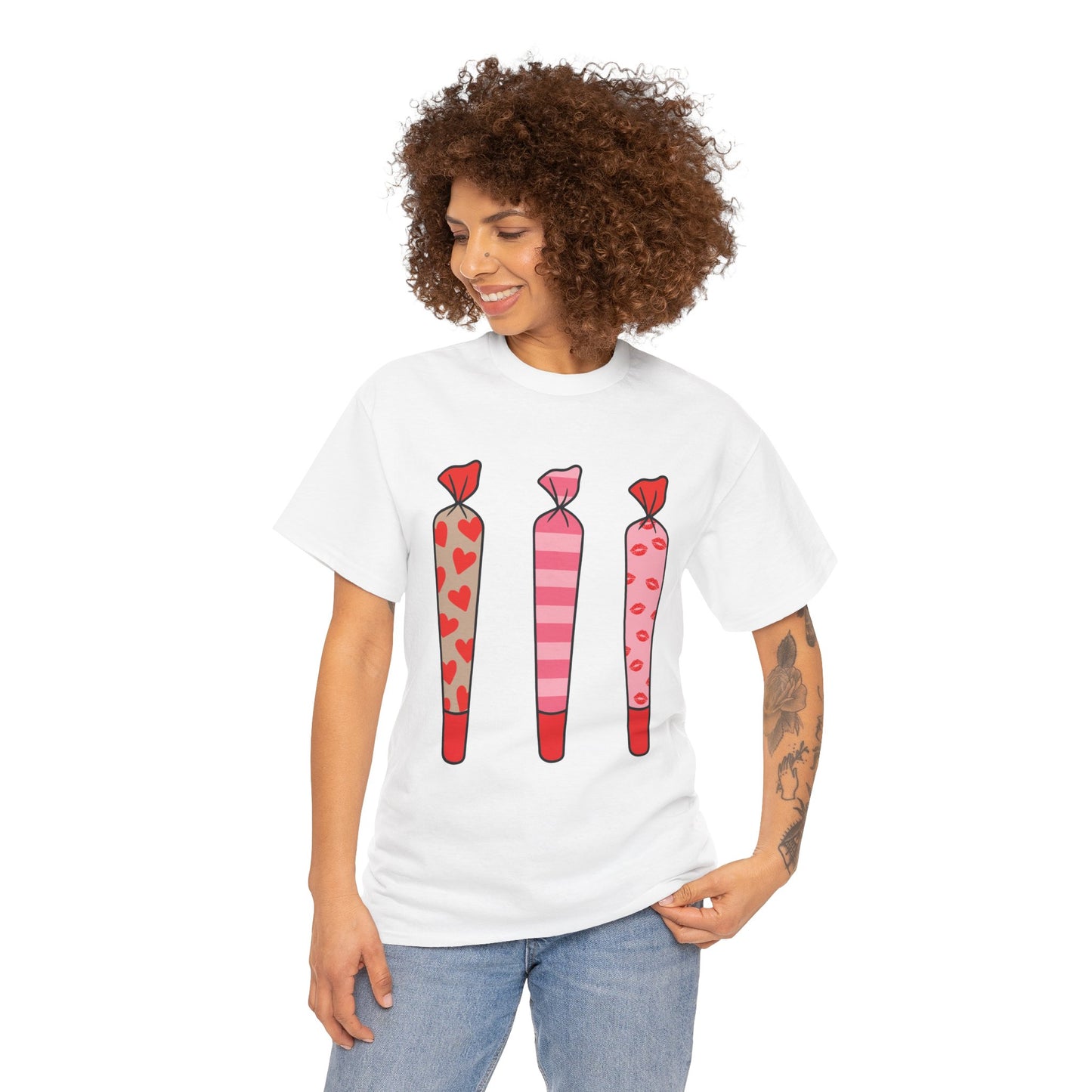Valentine Joints Tee — Cute Pink Heart Joint Graphic T-Shirt