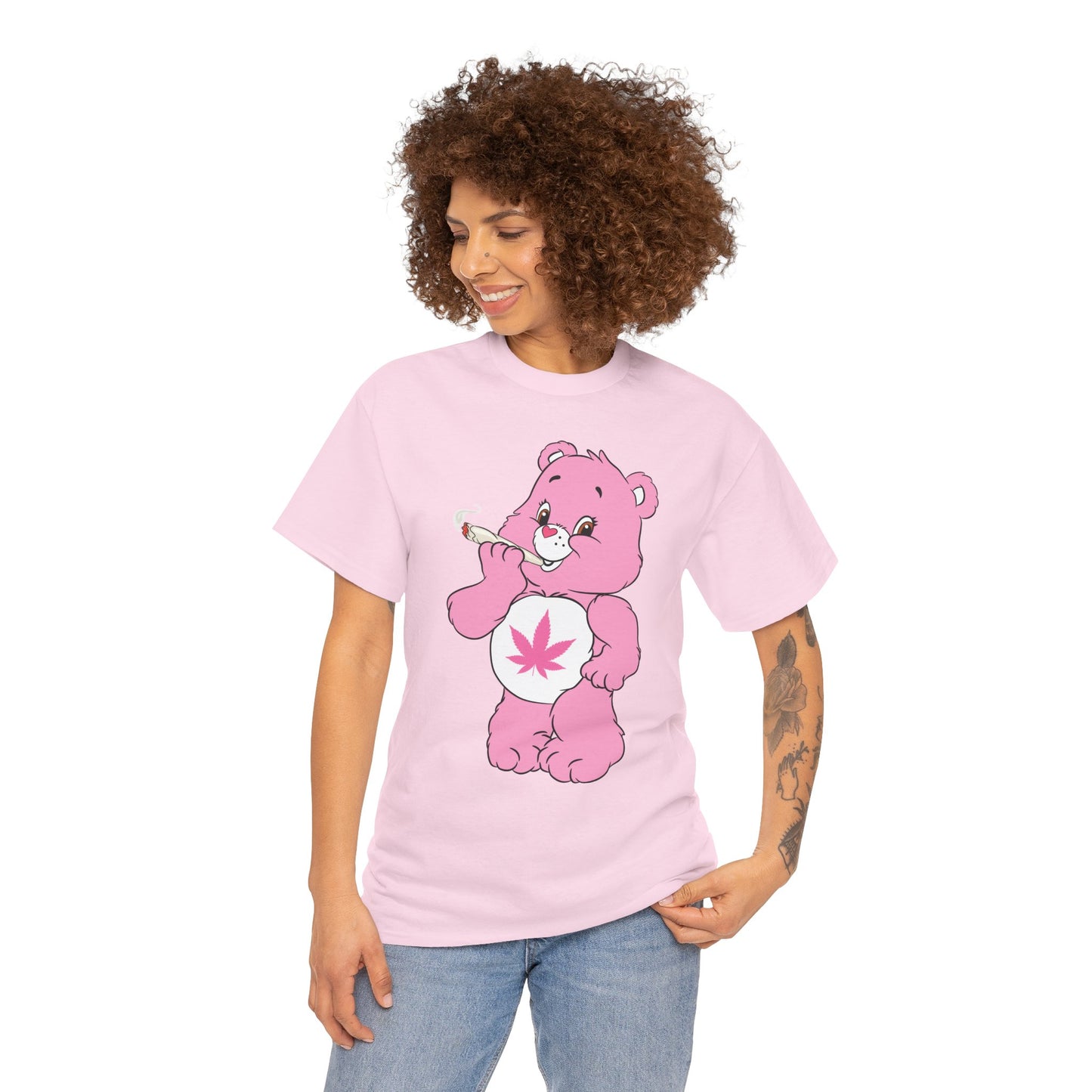 Pink 420 Bear T‑Shirt — Cute Stoner Graphic Tee