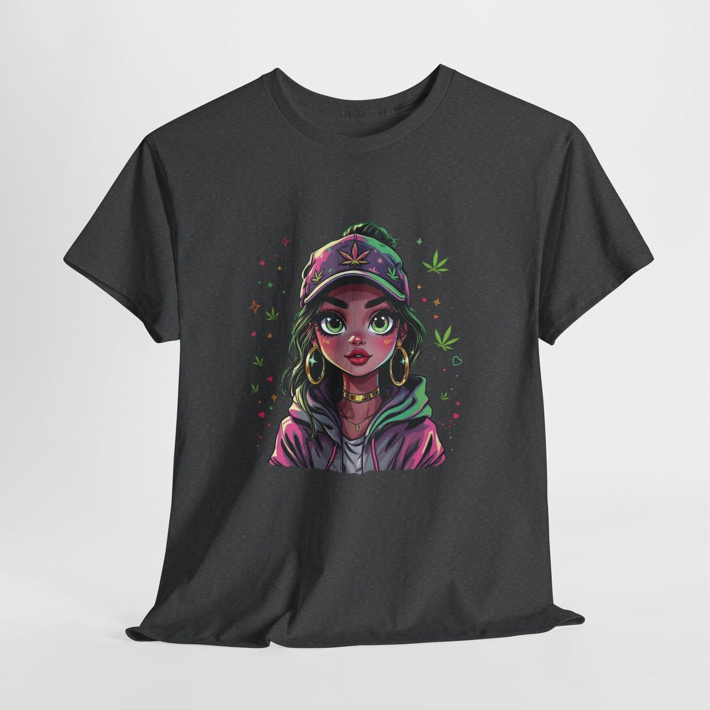 Weed Girl Graphic Tee — Cute Stoned Girl Illustration T-Shirt