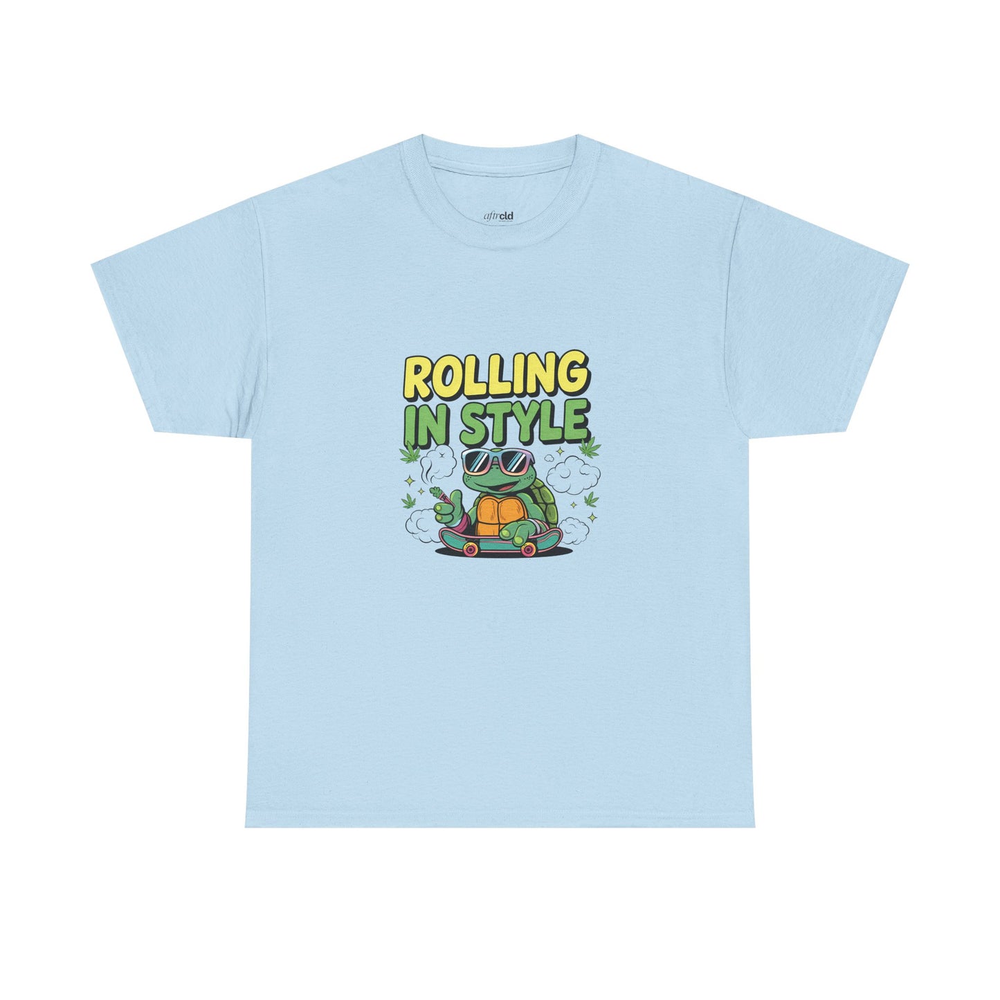 Rolling in Style Turtle T-Shirt — Cute Cartoon Turtle Graphic Tee