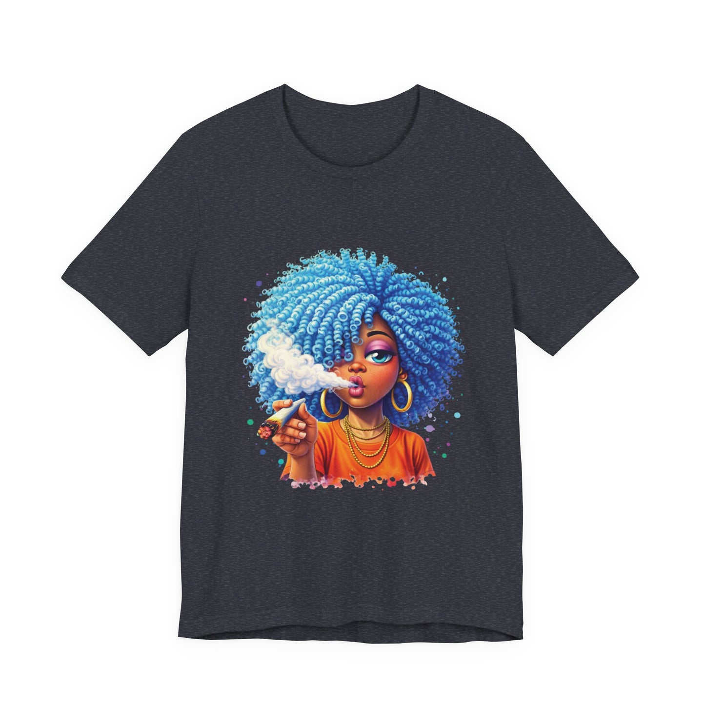 Afro Puff Vibes T-Shirt — Cool Blue Hair Graphic Tee