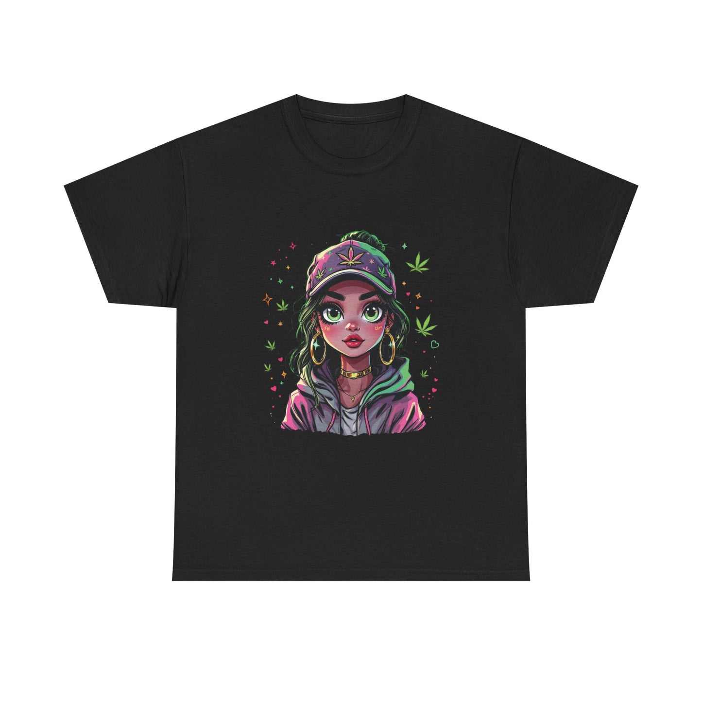 Weed Girl Graphic Tee — Cute Stoned Girl Illustration T-Shirt