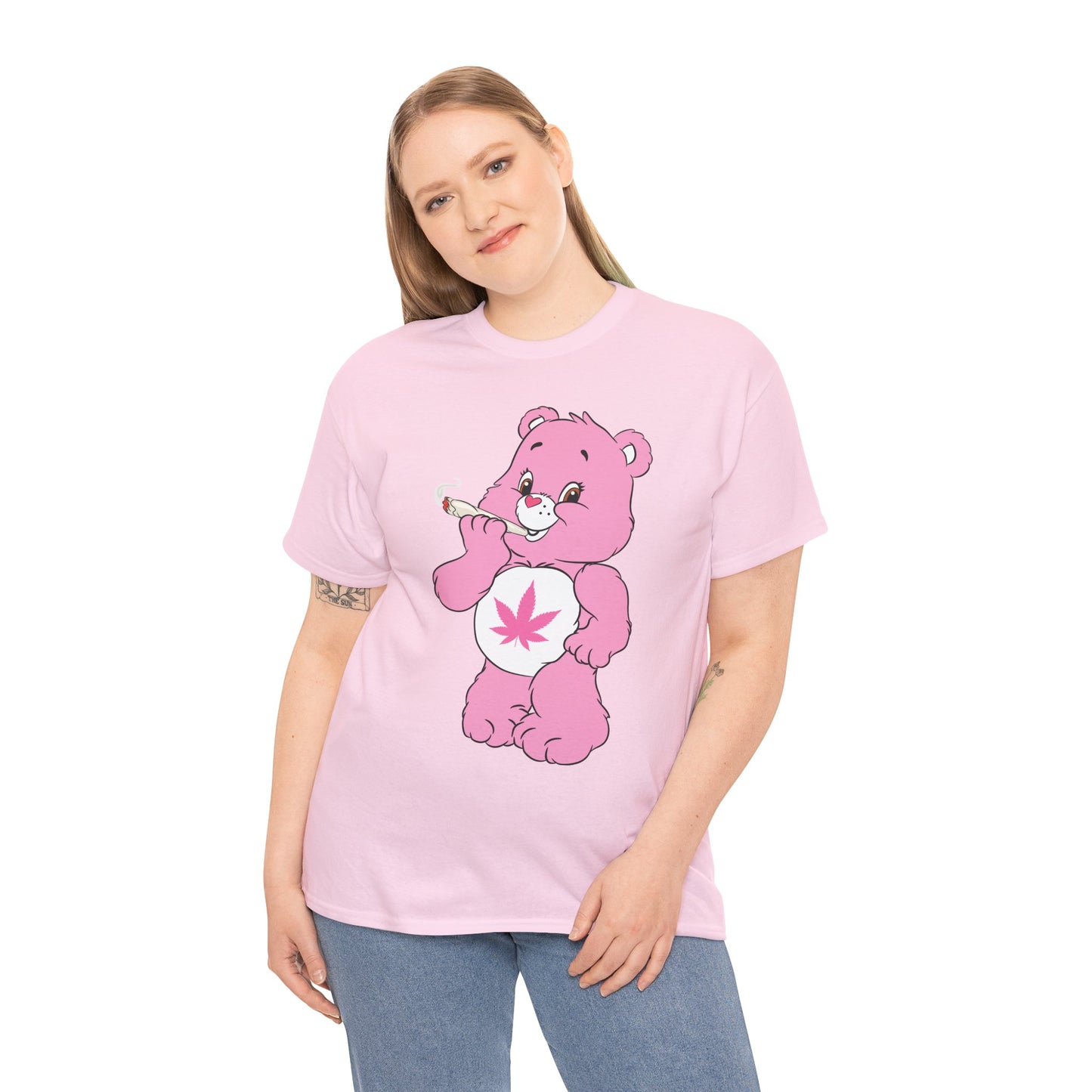 Pink 420 Bear T‑Shirt — Cute Stoner Graphic Tee