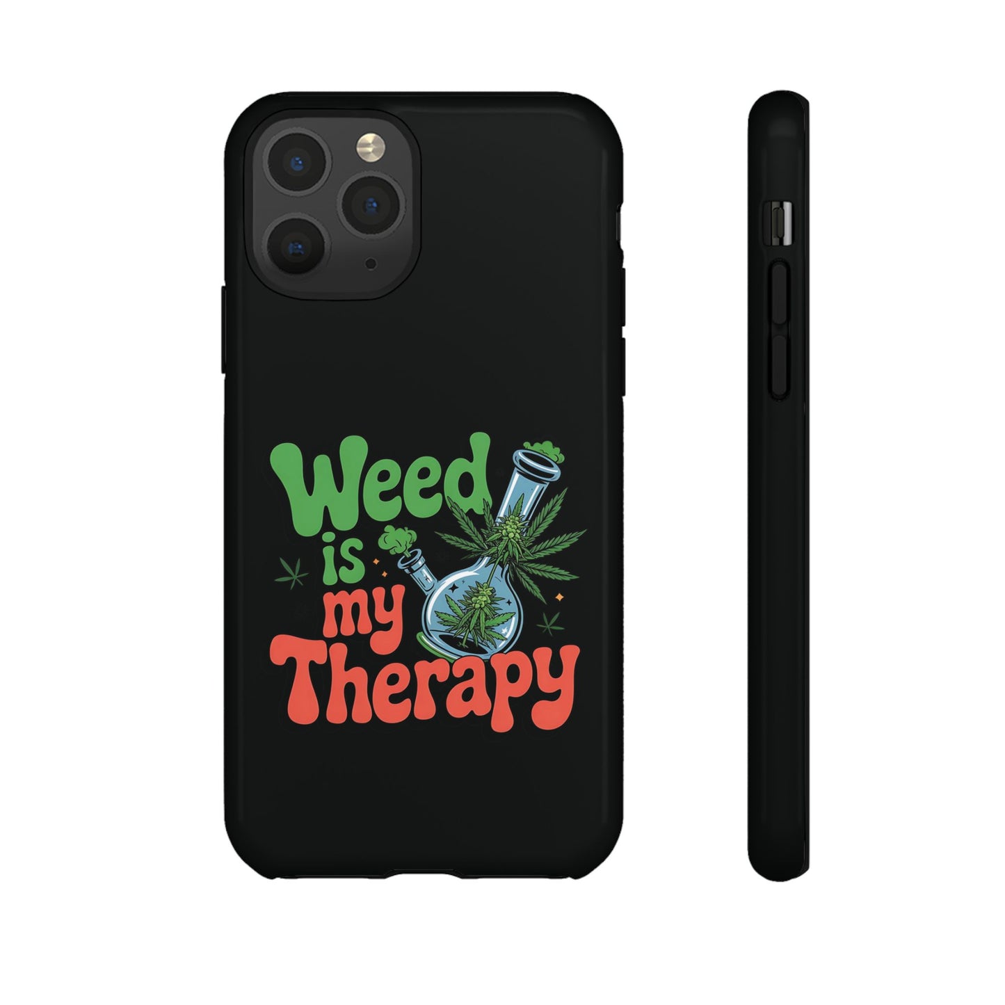 Phone Case — "Weed Is My Therapy" Retro Cannabis Design
