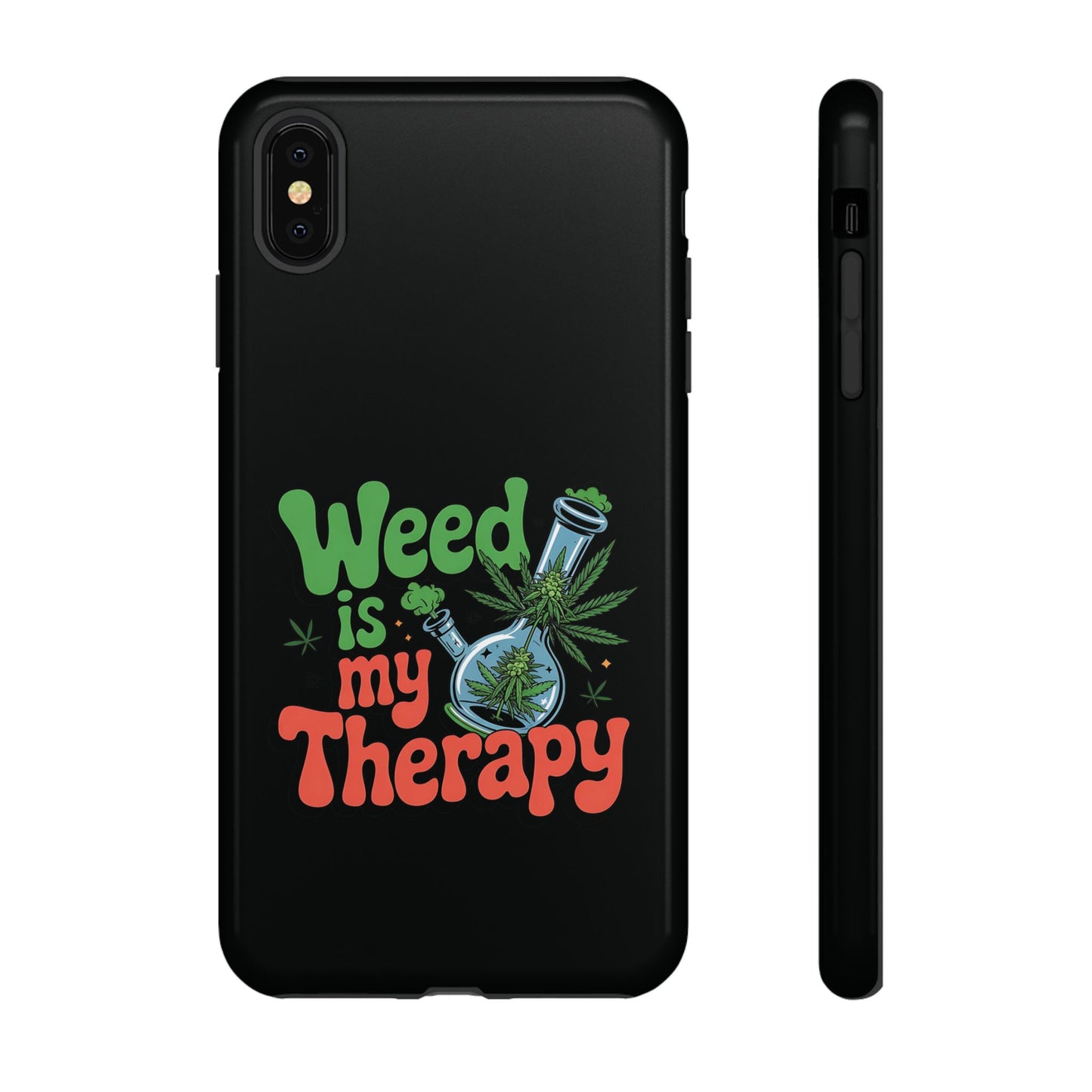 Phone Case — "Weed Is My Therapy" Retro Cannabis Design