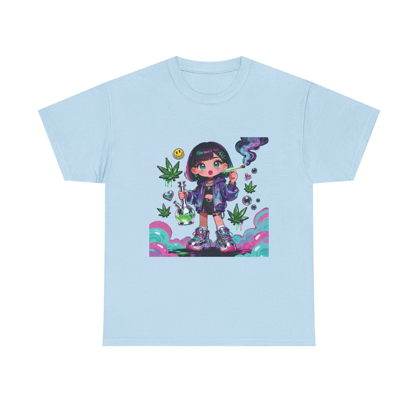 Graphic Tee — Cute Grunge Girl with 420 Art (Kawaii Stoner Aesthetic)