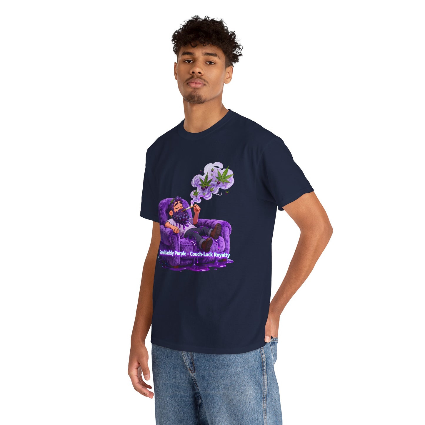 Couchlock Purple T‑Shirt — 'Couchlock Purple • Couch Back Slayin'' Relaxed Weed Vibe Tee