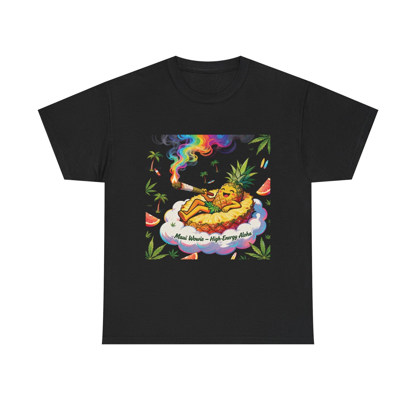 Pineapple Chill T‑Shirt — 'Good Vibes, High Times' Psychedelic Tropical Tee