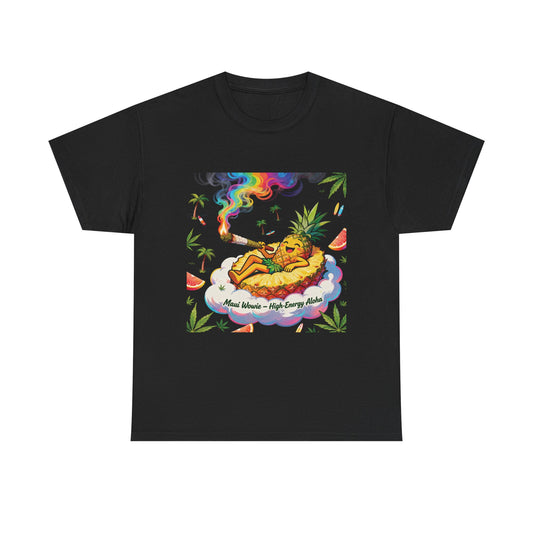 Pineapple Chill T‑Shirt — 'Good Vibes, High Times' Psychedelic Tropical Tee