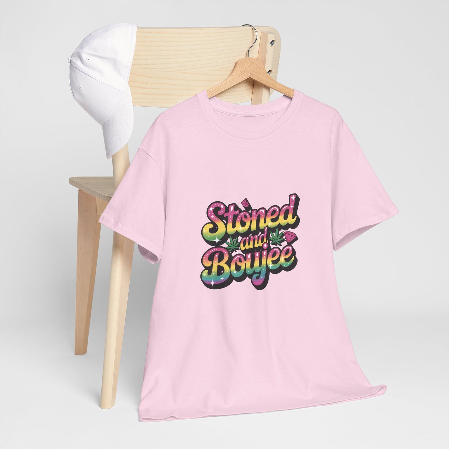 T-Shirt — "Stoned and Boujee" Colorful Retro Graphic Tee