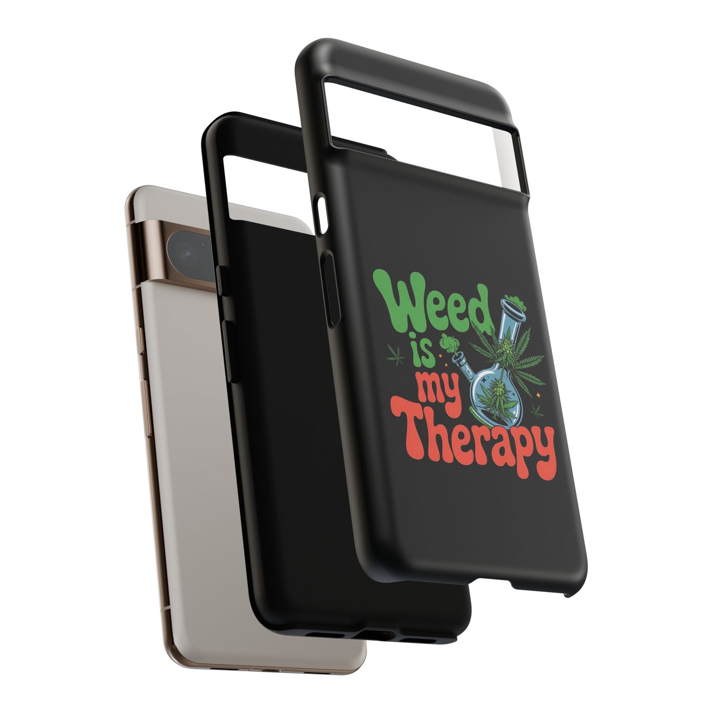 Phone Case — "Weed Is My Therapy" Retro Cannabis Design