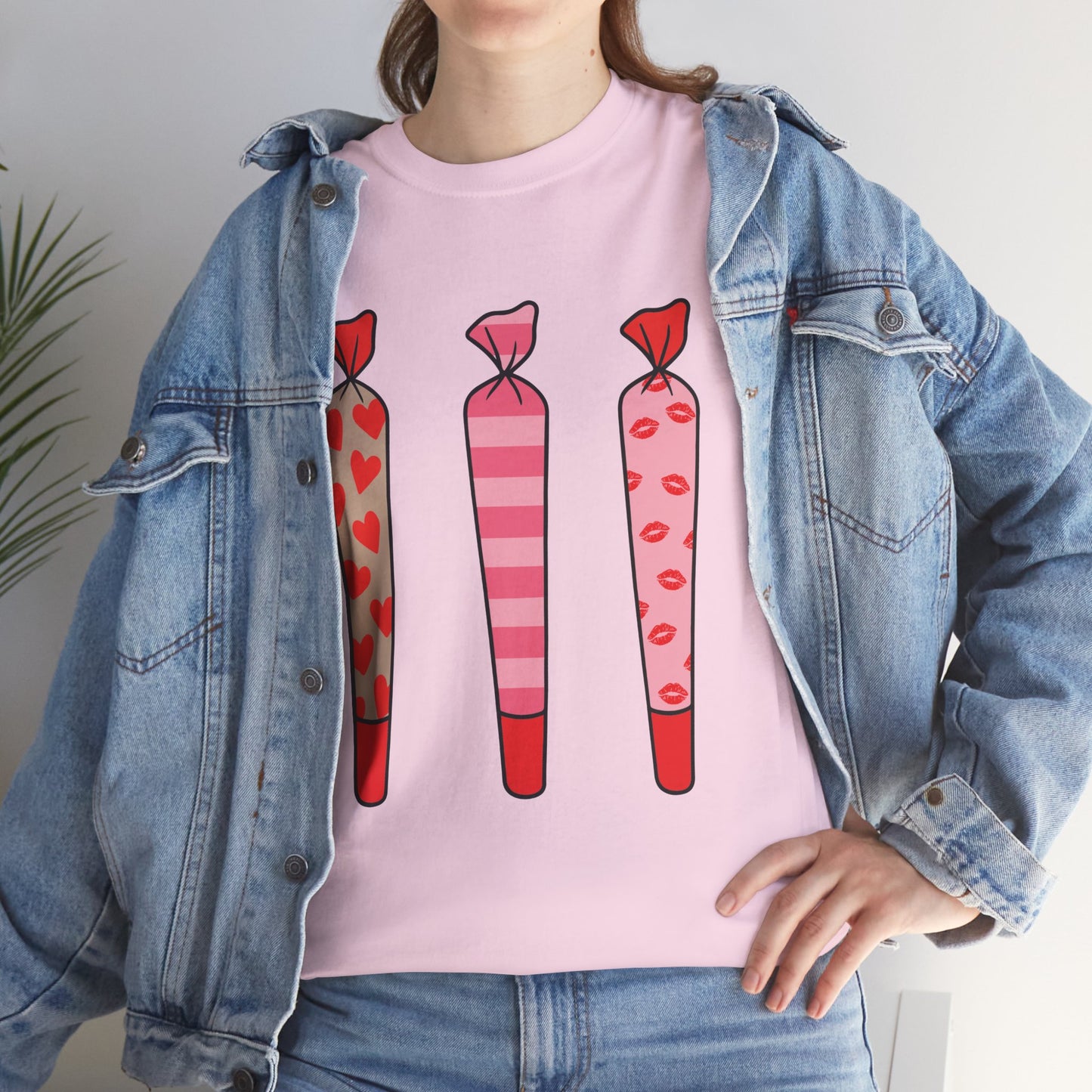 Valentine Joints Tee — Cute Pink Heart Joint Graphic T-Shirt