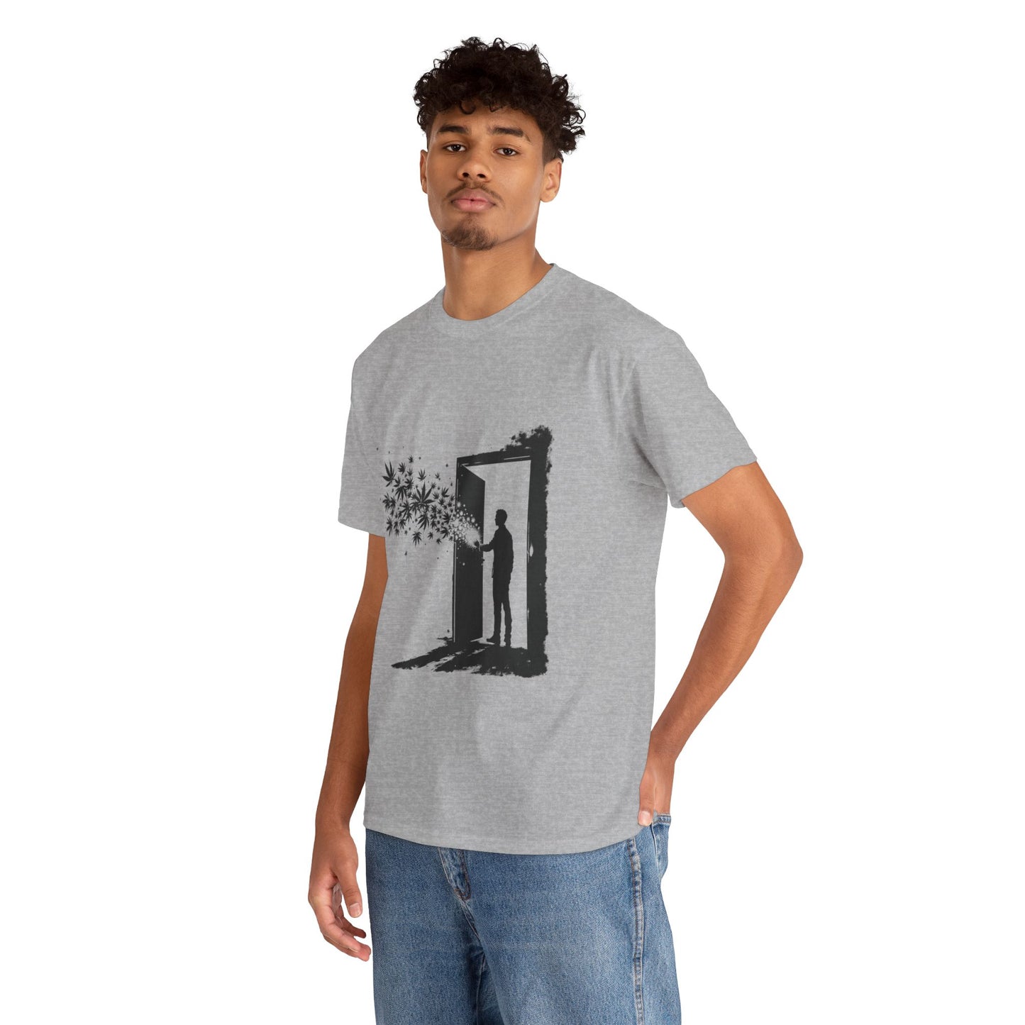 Dream Portal T‑Shirt — Silhouette Doorway with Stars Graphic