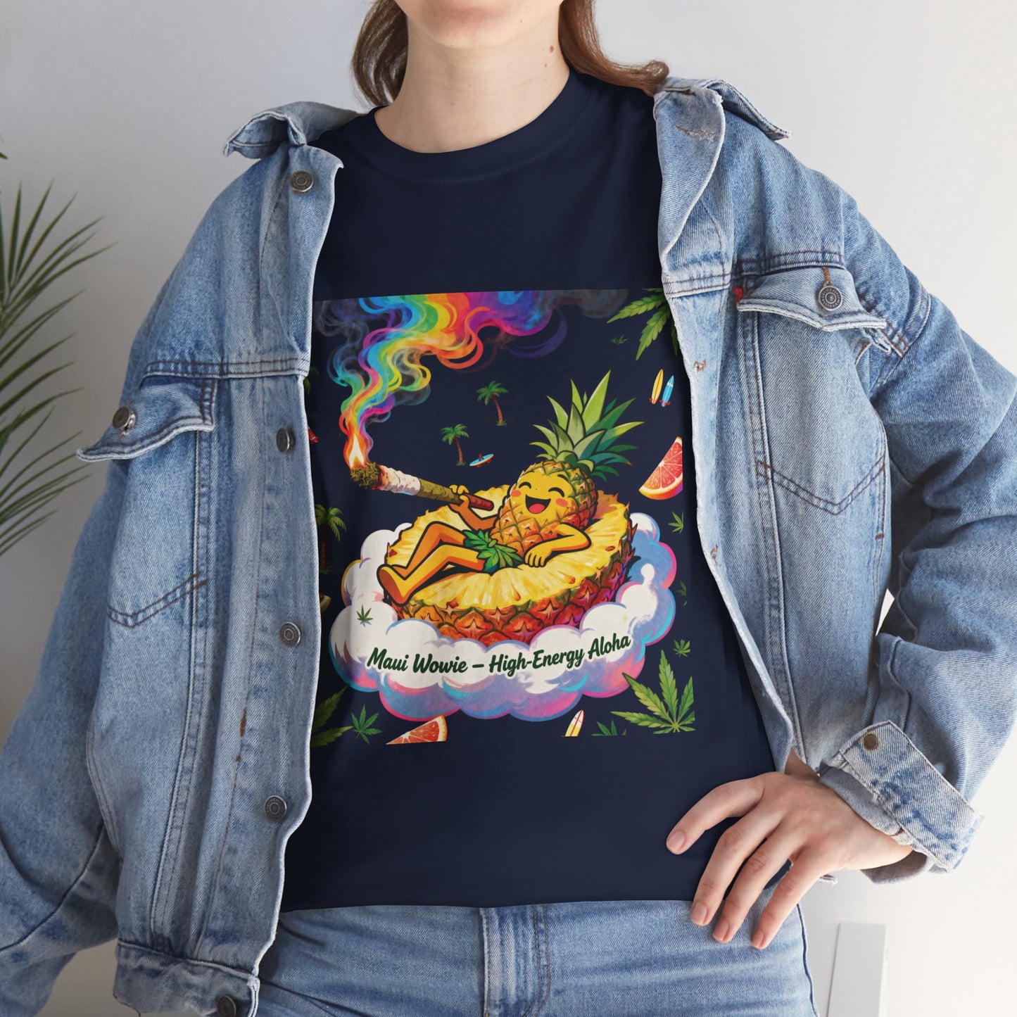 Pineapple Chill T‑Shirt — 'Good Vibes, High Times' Psychedelic Tropical Tee
