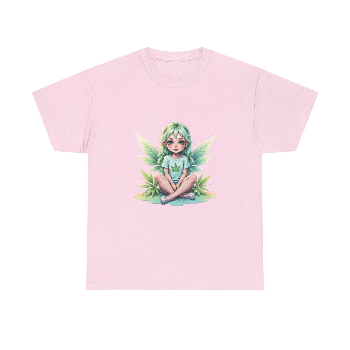 Fairy 420 Girl Graphic Tee — Cute Green Forest Sprite T‑Shirt
