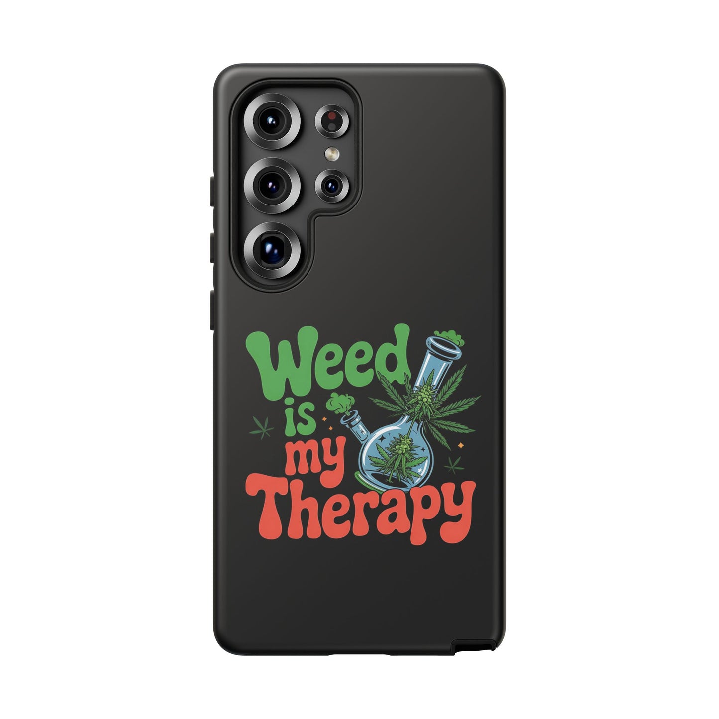Phone Case — "Weed Is My Therapy" Retro Cannabis Design