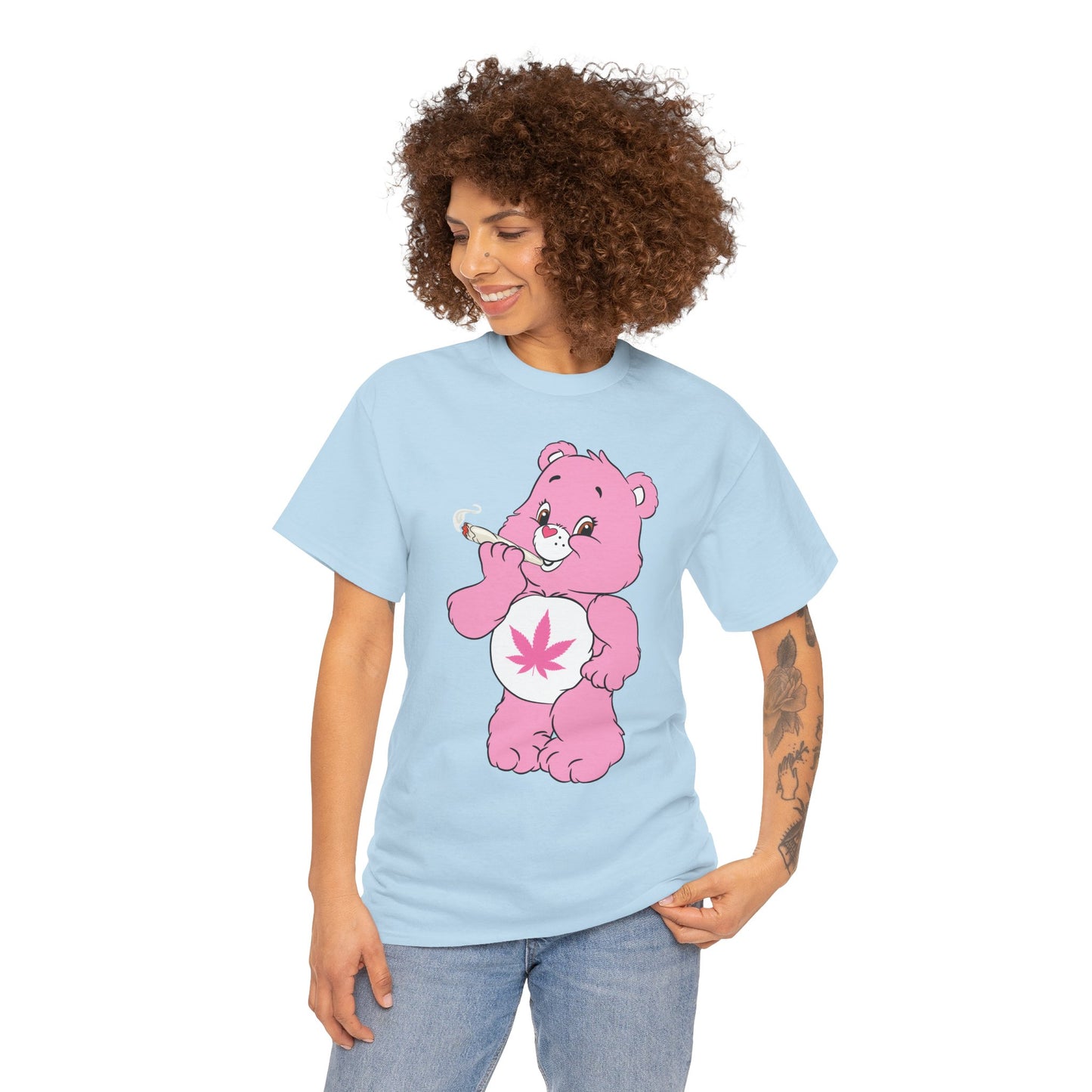 Pink 420 Bear T‑Shirt — Cute Stoner Graphic Tee