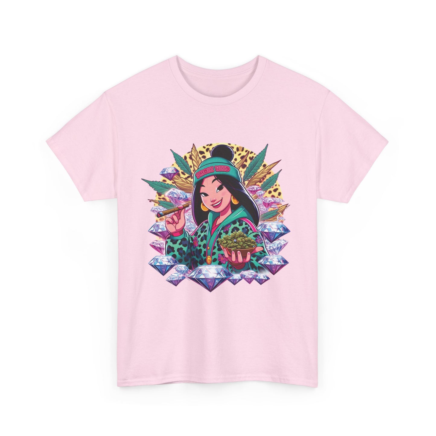 Mulan Floral Portrait T‑Shirt — Vibrant Asian Princess Illustration Tee