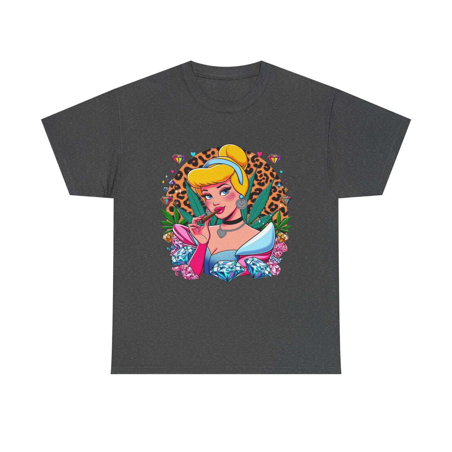 Cinderella Retro Pinup Tee — "Look Like Barbie, Smoke Like Marley" Graphic T‑Shirt