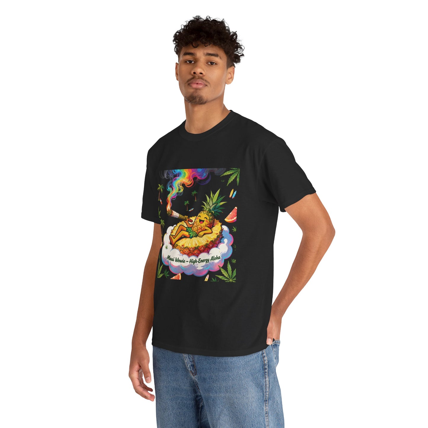Pineapple Chill T‑Shirt — 'Good Vibes, High Times' Psychedelic Tropical Tee