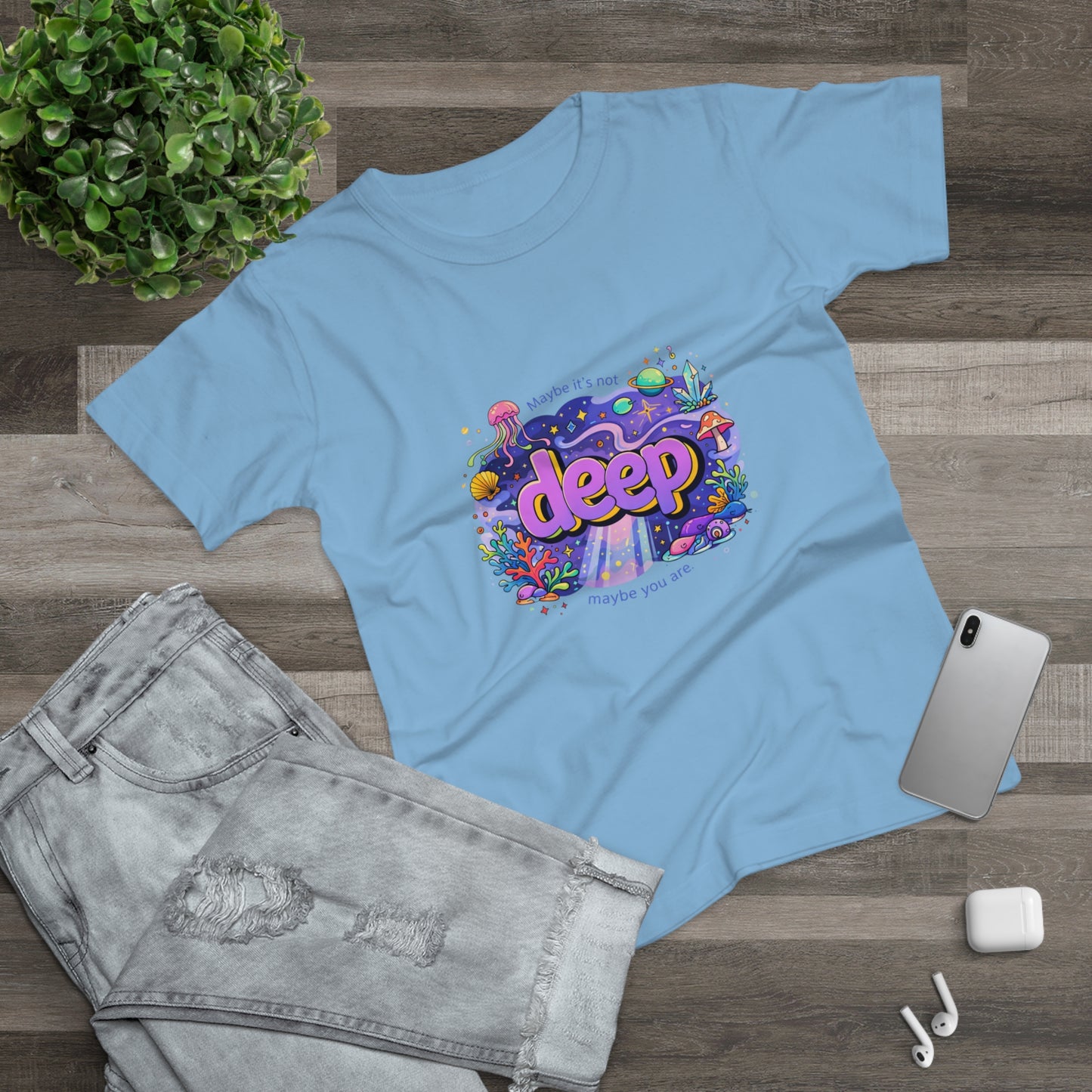 Deep Ocean Graphic T-Shirt — "Deep" Colorful Underwater Design