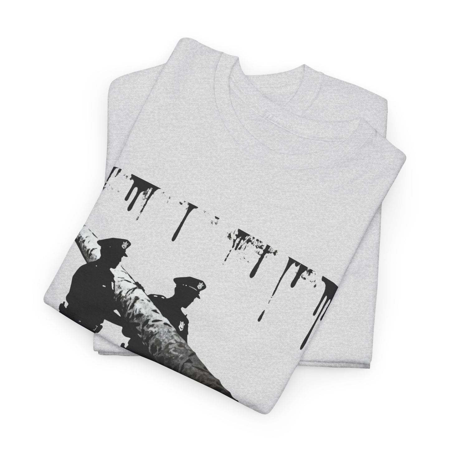 Graphic Tee — Police Carrying a Giant Burning Cigar Street Art Design