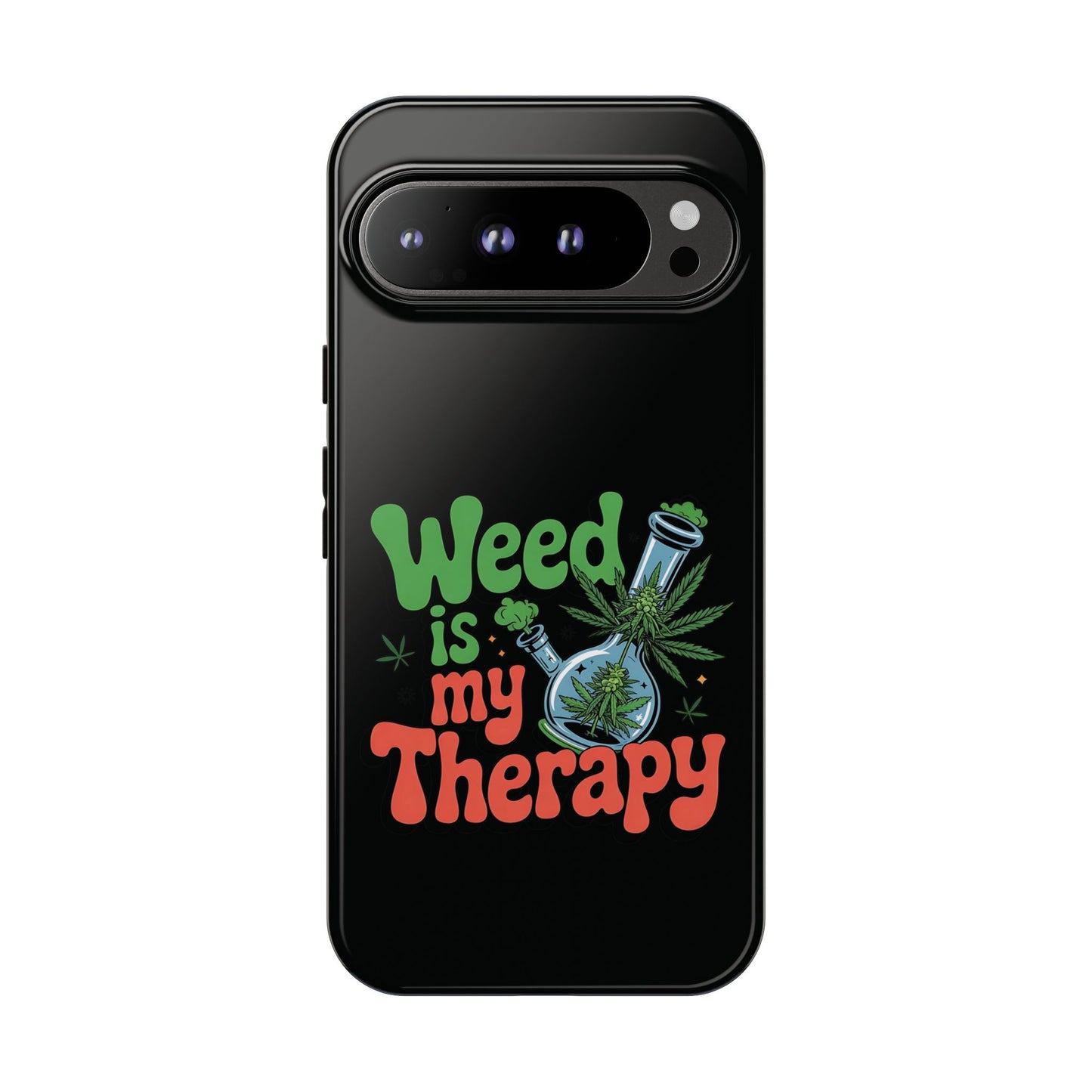 Phone Case — "Weed Is My Therapy" Retro Cannabis Design