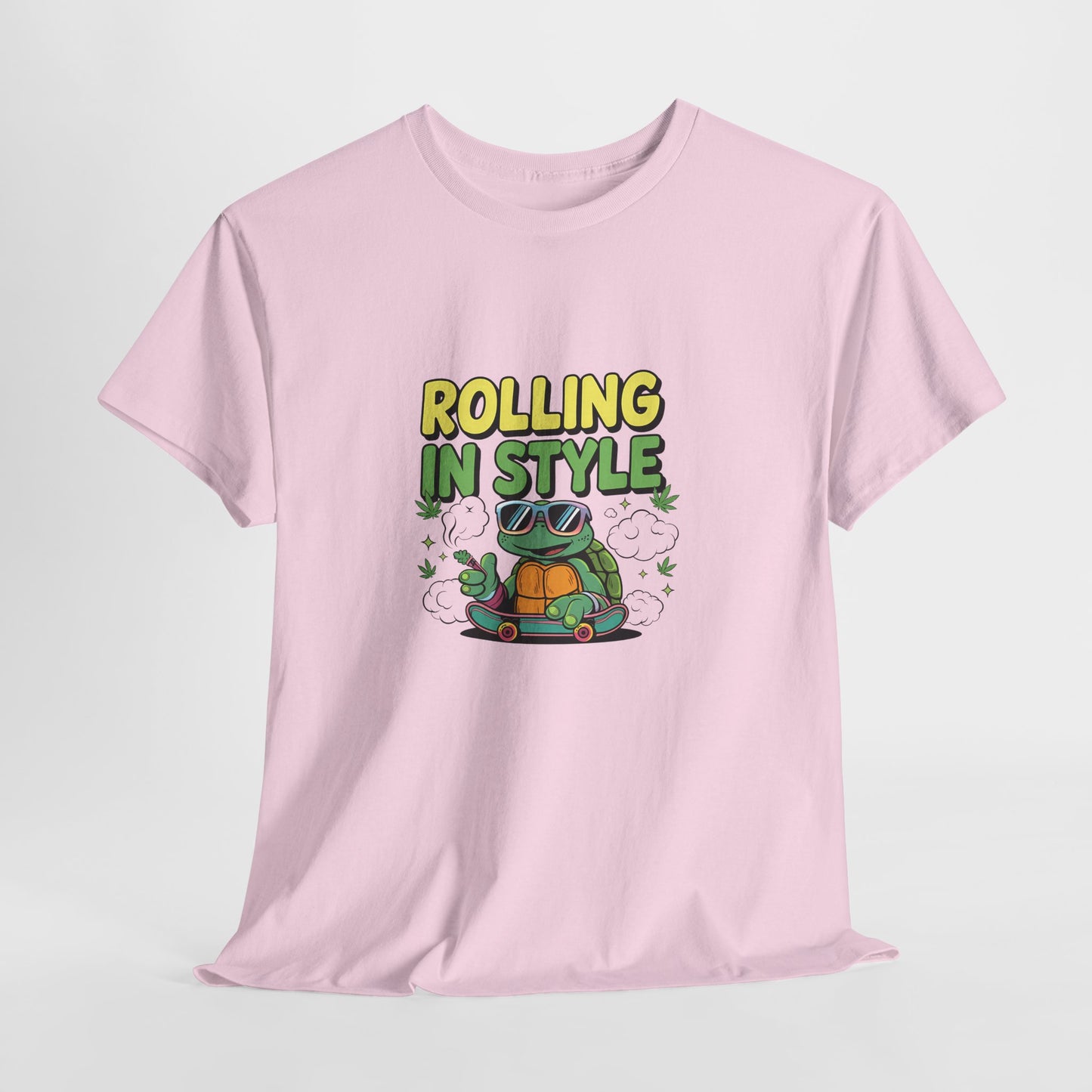 Rolling in Style Turtle T-Shirt — Cute Cartoon Turtle Graphic Tee